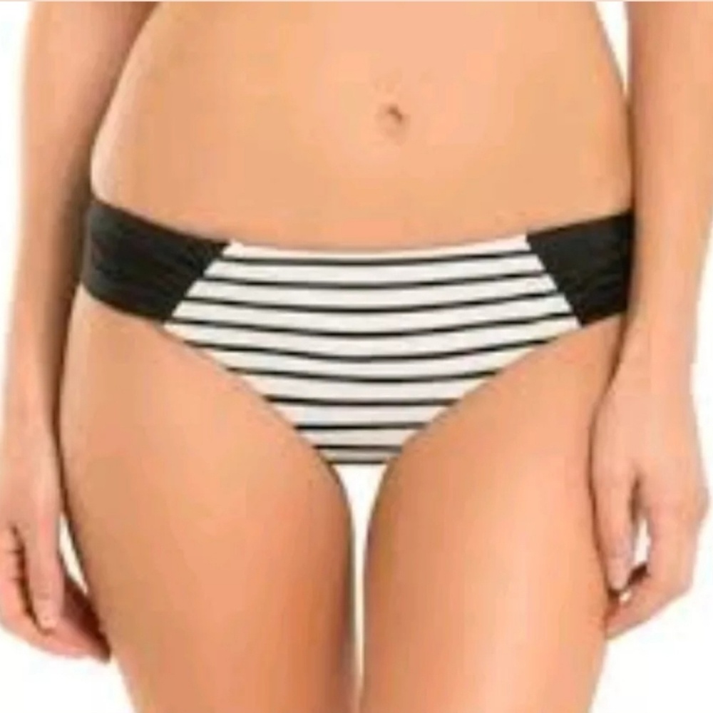 Shade & Shore black/white stripe bikini bottoms